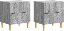 vidaXL Noptiera 2 pcs Sonoma gri 43 x 34, 5 x 48 cm Lemn prelucrat GartenMobel Dekor (894998)