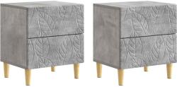 vidaXL Noptiera 2 pcs Gri Beton 43 x 34, 5 x 48 cm Lemn prelucrat GartenMobel Dekor (894992)