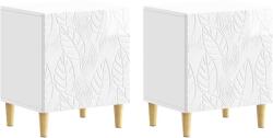 vidaXL Noptiera 2 pcs Alb foarte lucios 43 x 34, 5 x 50 cm GartenMobel Dekor (895034)