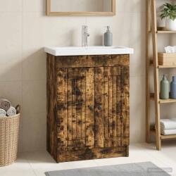 vidaXL Dulap de baie sub chiuveta Stejar fumuriu 56 x 37, 5 x 81 cm GartenMobel Dekor (890039)