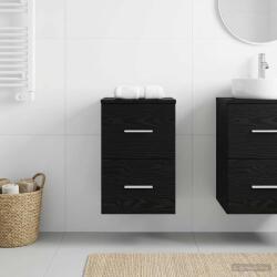 vidaXL Dulap de Baie Intre Stejar Negru 30 x 35 x 50 cm Lemn prelucrat GartenMobel Dekor (890359)