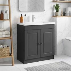 vidaXL Dulap de baie sub chiuveta Negru 78, 5 x 37, 5 x 81 cm GartenMobel Dekor (890075)