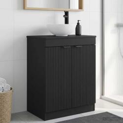 vidaXL Mobila de baie cu chiuveta Negru 54 x 35 x 83 cm Lemn prelucrat GartenMobel Dekor (890139)
