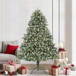 vidaXL Brad de Craciun artificial Verde 210 cm PVC si Plastic si Otel GartenMobel Dekor (3395249)
