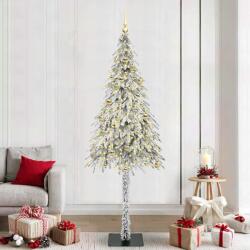 vidaXL Brad de Craciun cu 300 LED cu suport Alb 210 cm PE si Otel GartenMobel Dekor (3396246)