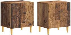 vidaXL Noptiera 2 pcs Lemn vechi 43 x 34, 5 x 50 cm Lemn prelucrat GartenMobel Dekor (895042)