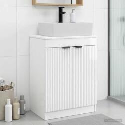 vidaXL Mobila de baie cu chiuveta Alb foarte lucios 54 x 35 x 83 cm GartenMobel Dekor (890162)