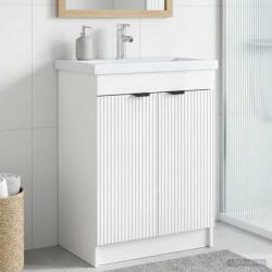 vidaXL Dulap de baie sub chiuveta Alb foarte lucios GartenMobel Dekor (890108)