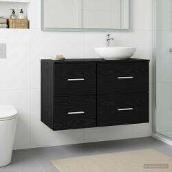 vidaXL Dulap de Baie Intre Stejar Negru 30 x 41 x 50 cm Lemn prelucrat GartenMobel Dekor (890367)