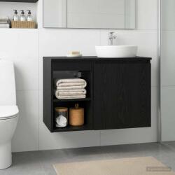 vidaXL Dulap de Baie Intre Stejar Negru 30 x 35 x 50 cm Lemn prelucrat GartenMobel Dekor (890335)