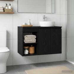 vidaXL Dulap de Baie Intre Stejar Negru 30 x 41 x 50 cm Lemn prelucrat GartenMobel Dekor (890343)