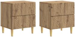 vidaXL Noptiera 2 pcs Stejar Artizanal 43 x 34, 5 x 48 cm GartenMobel Dekor (895004)