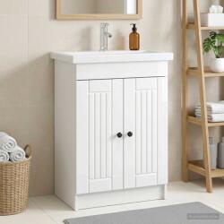 vidaXL Dulap de baie sub chiuveta Alb foarte lucios 56 x 37, 5 x 81 cm GartenMobel Dekor (890038)