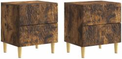 vidaXL Noptiera 2 pcs Stejar fumuriu 43 x 34, 5 x 48 cm Lemn prelucrat GartenMobel Dekor (894996)