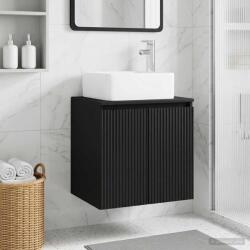 vidaXL Vanitate cu chiuveta montata pe perete Negru 53 x 35 x 63 cm GartenMobel Dekor (890423)