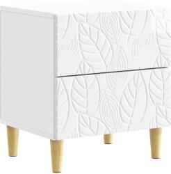 vidaXL Noptiera Alb foarte lucios 43 x 34, 5 x 48 cm Lemn prelucrat GartenMobel Dekor (894993)