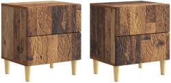 vidaXL Noptiera 2 pcs Lemn vechi 43 x 34, 5 x 48 cm Lemn prelucrat GartenMobel Dekor (895002)