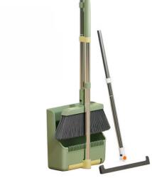 Dreamramp Set Matura si Faras cu coada si Teu, pentru praf si apa, cu Dinti de Pieptene pentru Curatare , rotativ, pliabil, detasabil, Otel inoxidabil si Polipropilena, verde (matura verde)