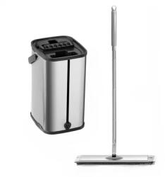 Dreamramp Set curatenie DreamRamp galeata mop si tijă din inox, model reptunghiular, finisaj lucios si orificiu de scurgerea a apei cu doua rezerve (INOX2)
