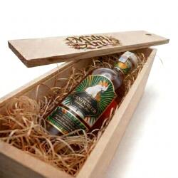 Distillerie Des Moisans Pachet Cadou Cutie de Lemn Personlizata Rom Deau Canoubier Caribbean Rum 40%, 0.7L