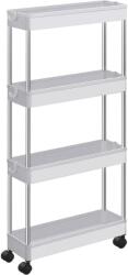 SONGMICS Műanyag mobilpolc, 40 × 12, 5 × 88 cm, 4 polc, fehér (81037)