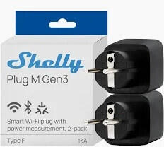 Shelly plug m gen3 black (pachet 2 prize) - priza inteligenta wi-fi si bluetooth, monitorizare energie, procesor shelly chi (3800238074197)