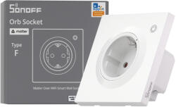 SONOFF ws01tpf-e - priza inteligenta wi-fi incastrabila, monitorizare consum, 16a, control vocal si automatizari (6979033600133)
