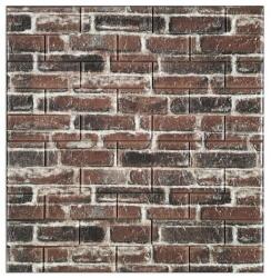 Flippy 10 darabos falmatrica készlet, Flippy, öntapadós, 70 x 77 cm, 4 mm vastagság, 5, 3 m2 fedett terület, PVC, vörös téglaminta, tégla (135744)