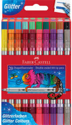 Faber-Castell Rostirón, filctoll készlet, kétvégű csillámos Faber-Castell 20 klf. szín (FC151108) - web24