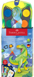 Faber-Castell Vízfesték készlet + fehér tempera + matrica DINOSZAURUSZ Faber-Castell 12klf. szín (FC125036) - web24