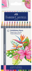 Faber-Castell Színes ceruza készlet, akvarell hatszögletű GOLDFABER AQUA Trópusi virágok Faber-Castell 12klf. szín (FC114610) - web24