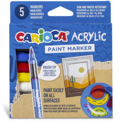CARIOCA Marker cu vopsea acrilica si varf pensula Carioca 5 buc/set (PMK082)