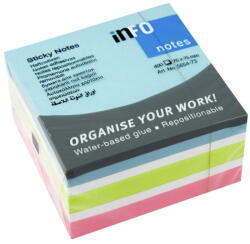Info Notes Cub notite adezive 75 x 75 mm 400 file multicolor Info Notes (NOT100)