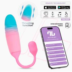 INTOYOU App Series NexEgg Motion Vibrating Egg with Thrusting App Pink-Turquoise