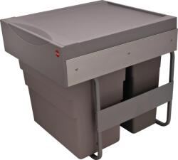 Hailo Cos de gunoi incorporabil Hailo Easy Cargo 502.70. 522, 1 x 19 si 1 x 30 litri, corp 500 mm, cos plastic, finisaj gri (502.70.522) Cos de gunoi