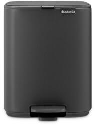 Brabantia Cos de gunoi Brabantia Bo Pedal 1010132, 7 l, Inchidere lenta, Baza cauciucata, Finisaj mineral, Gri inchis (1010132) Cos de gunoi
