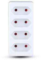 V-TAC Adaptor priza cu 4 prize EURO, 16A/3680W, IP20, V-TAC VT-1004 (SKU-8785)