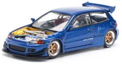  Model colecționar Pop Race Limited Modern: Mașini - Honda Civic EG6 Pandem, metallic blue with open hood (POPR640174)