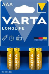 VARTA 4103 101 414 Longlife AAA mikro elem, 4 db (4103 101 414)