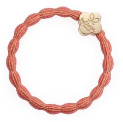 By Eloise London Metallic Gold Quatrefoil Hajgumi nőknek színes Coral Pink
