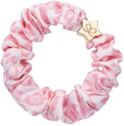 By Eloise London Gold Star Silk Scrunchie színes Pink Leopard