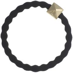By Eloise London Gold Pyramid Stud Black