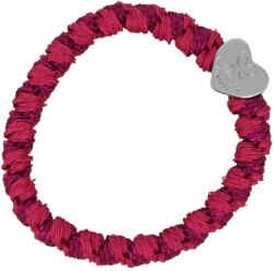 By Eloise London Woven Silver Heart Hajgumi nőknek színes Magenta
