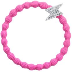 By Eloise London Silver Diamante Bolt Neon Pink