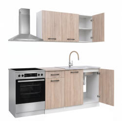 Leziter Praktik 120 panel konyhabútor fehér korpusz, sonoma tölgy front (PR120FHST) - geminiduo