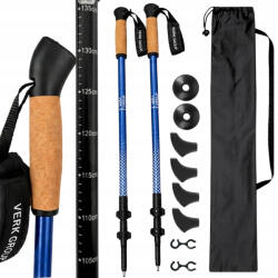Nordic walking bot, túrabot, parafa markolattal, kék - állítható trekking bot (v14706_N)
