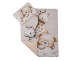  PREMIUM takaró és párna szett 75x100 cm + 42x29 cm Maci, zebra, zsiráf