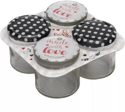 Gastro Borcan pentru conservare Gastro 210 ml, capac cu filet Fabricat cu dragoste, culori diferite, set 4 buc
