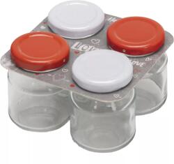 Gastro Borcan pentru conserve Gastro 80 ml, capac cu filet în diverse culori, set 4 buc