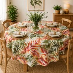 Pucioasa Fata de masa teflonata, rotunda, diametru 140cm, Frunze tropicale Fata de masa